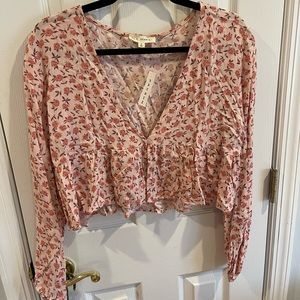 LA Hearts (Pacsun) Rose Pink Floral Top Size M NWT